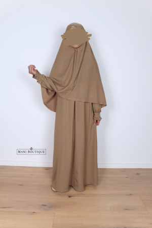 Meisjes abaya Lina warm taupe
