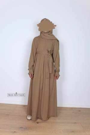 Meisjes abaya Lina warm taupe