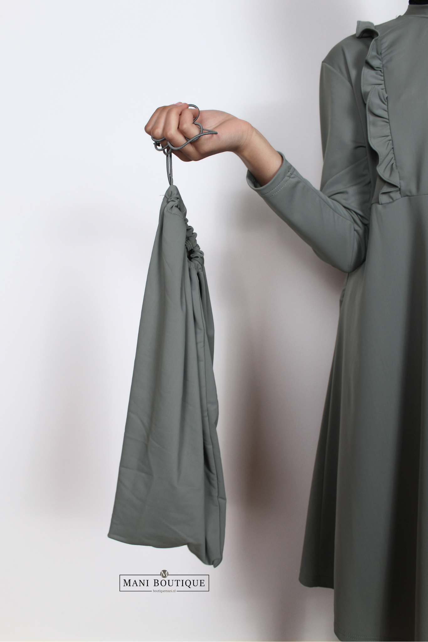 Meisjes burkini dusty sage - Afbeelding 4