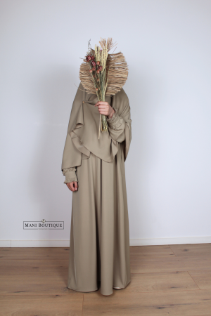 Meisjes abaya Lina light taupe