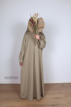 Meisjes abaya Lina light taupe