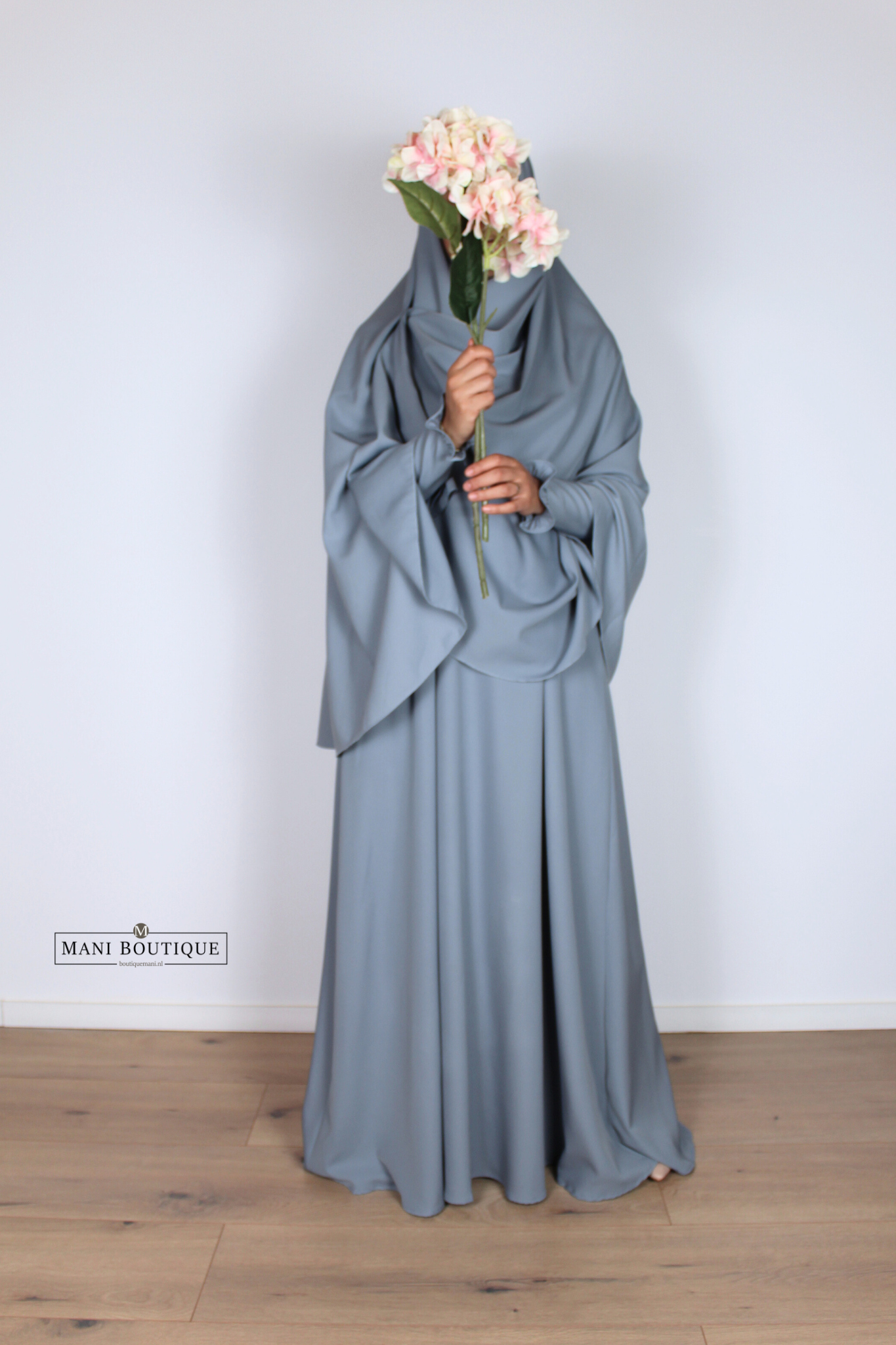 Khimaar Yasmin dusty blue (heup en knie - mediumweight) - Afbeelding 4