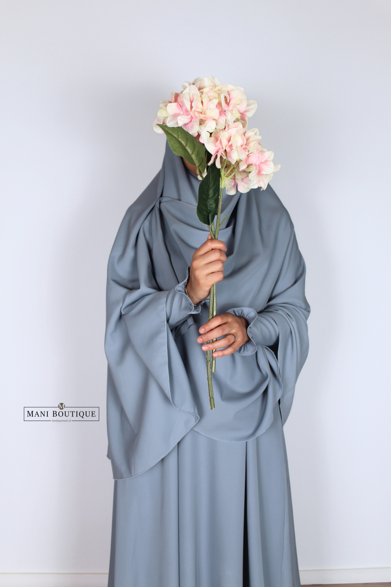 Khimaar Yasmin dusty blue (heup en knie - mediumweight) - Afbeelding 2