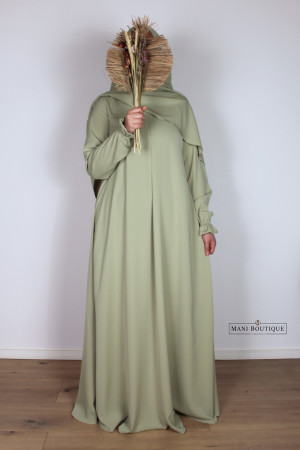 abaya cute sleeves apple green