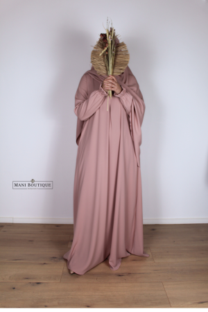 abaya cute sleeves dusty rose