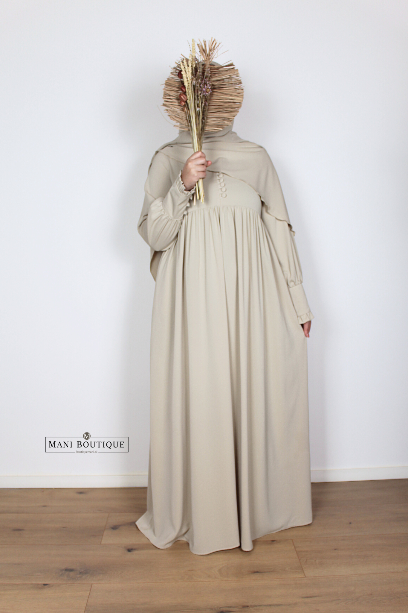 Abaya Hafsa old linen (2 lengtes - lightweight) - Afbeelding 3