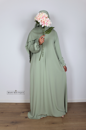 abaya cute sleeves light pistache