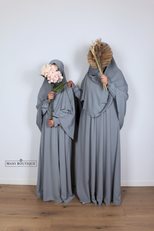 Alternative view of Abaya cute sleeves misty blue (2 lengtes - lightweight)