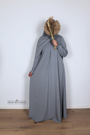 abaya cute sleeves misty blue
