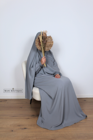 abaya cute sleeves misty blue