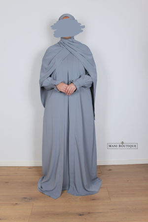 kimono abaya set dusty blue