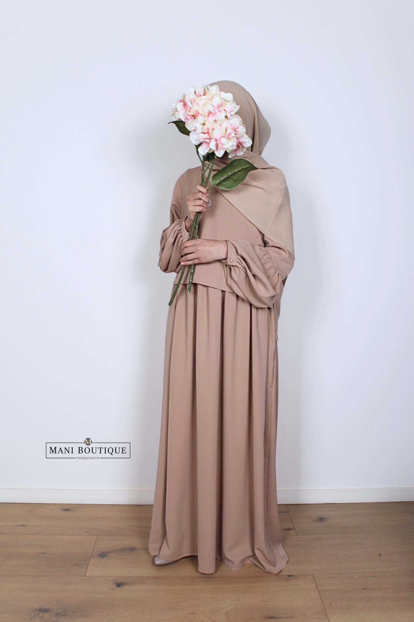 meisjes abaya blouse pink beige