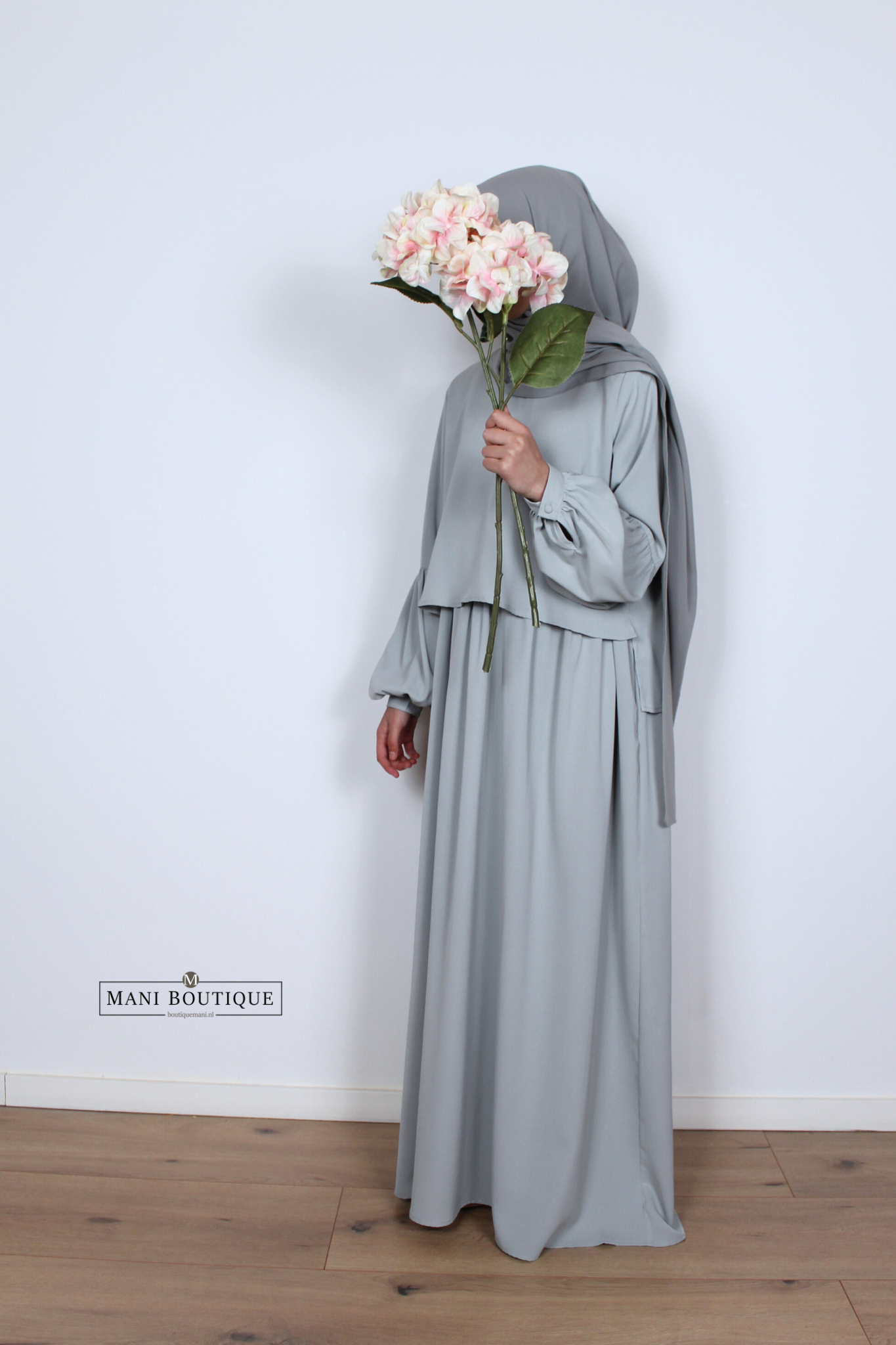 meisjes abaya blouse powder blue