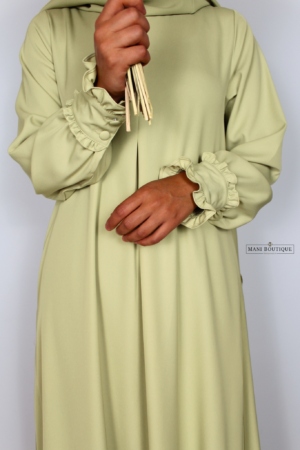 Alternative view of Abaya Lina dusty lime (2 lengtes - medium weight)