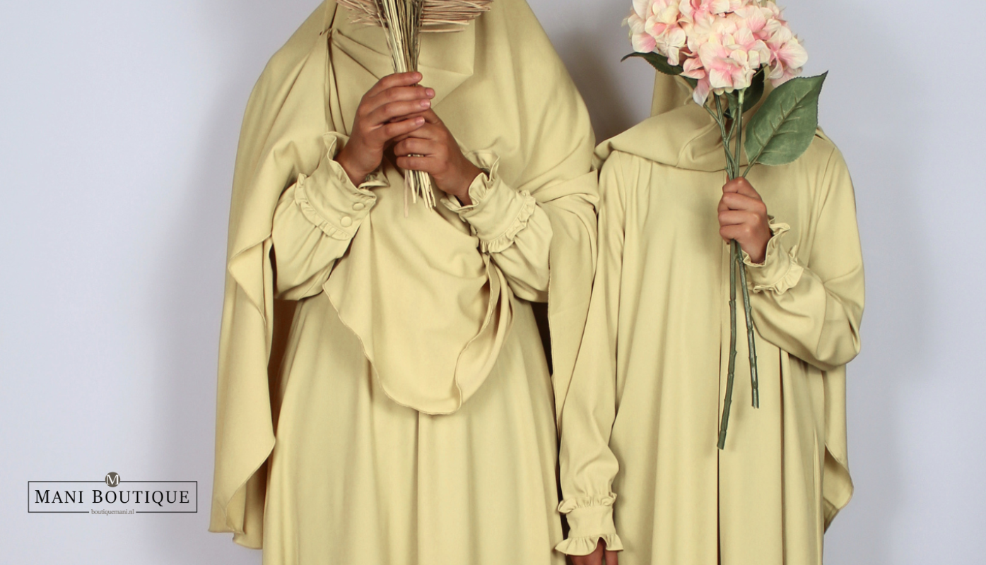 Abaya lina butter yellow dames en meisjes