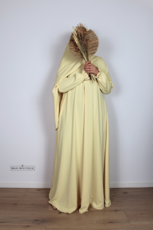 Alternative view of Abaya cute sleeves butter yellow (2 lengtes - lightweight)