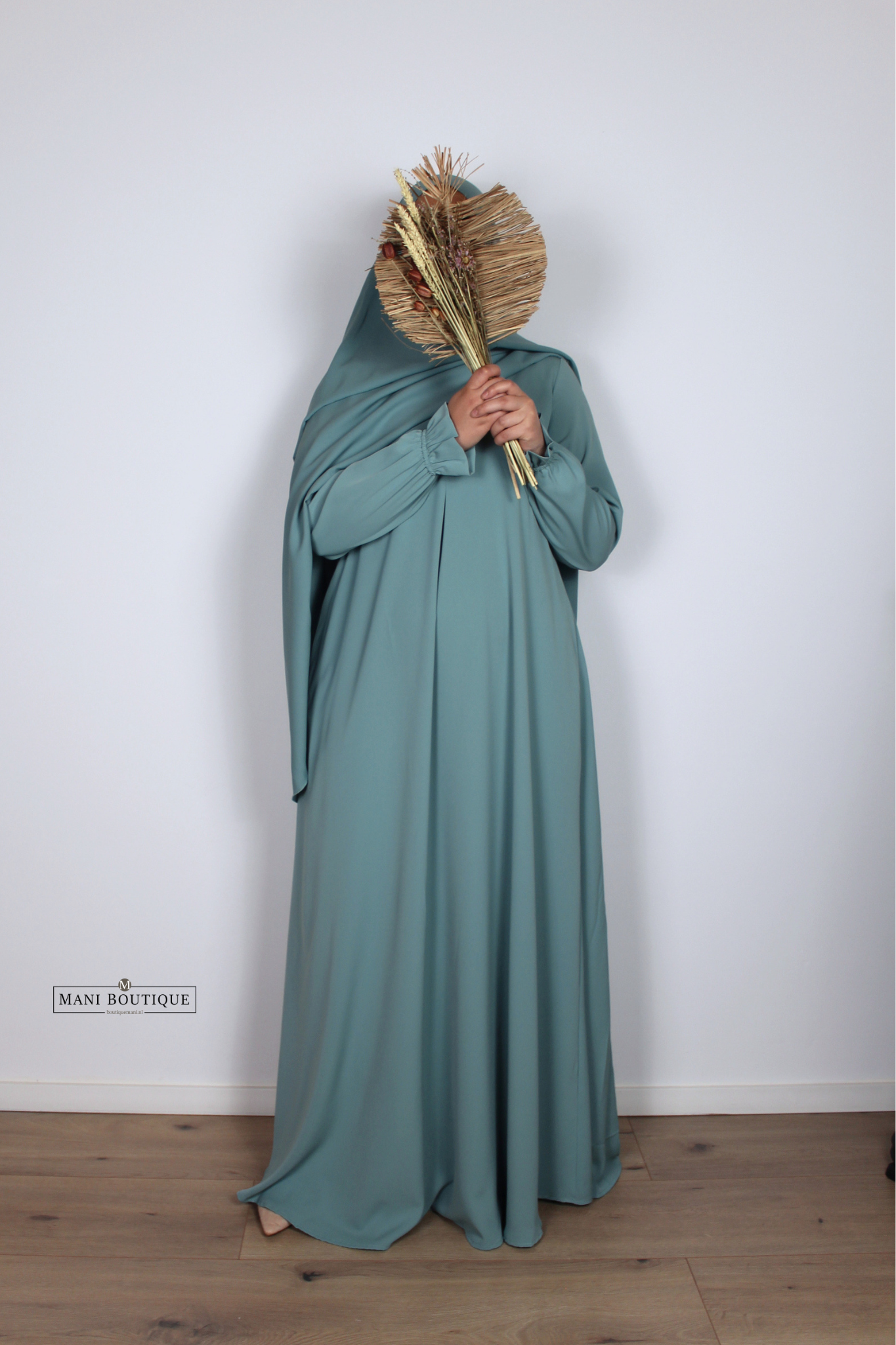 Abaya cute sleeves ocean teal (2 lengtes - lightweight) - Afbeelding 2