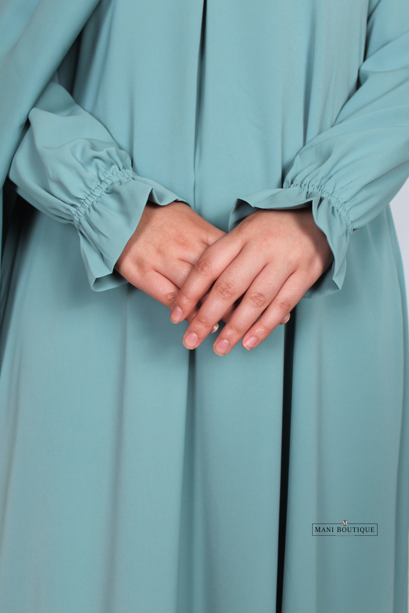 Abaya cute sleeves ocean teal (2 lengtes - lightweight) - Afbeelding 3