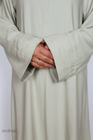 Alternative view of Linnen abaya Safa could sage (2 lengtes)