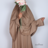 Linnen khimaar warm taupe