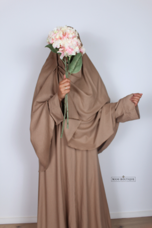 Linnen khimaar warm taupe