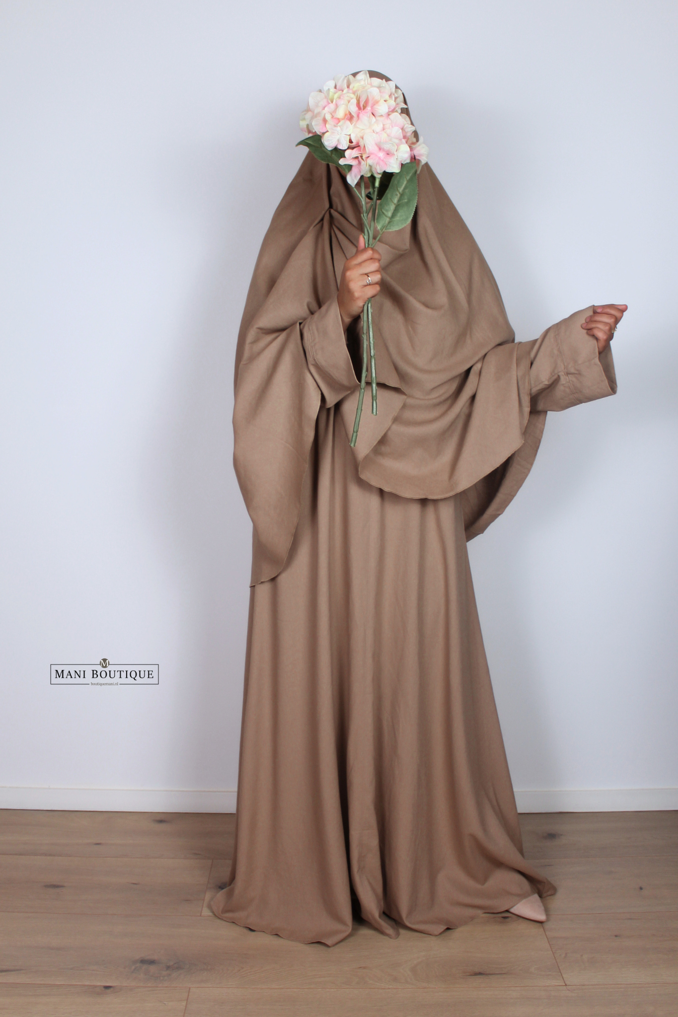 Khimaar linnen Safa warm taupe - Afbeelding 3