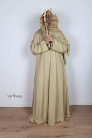 Linnen abaya Safa yellow sand
