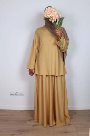linnen twinset amber sand