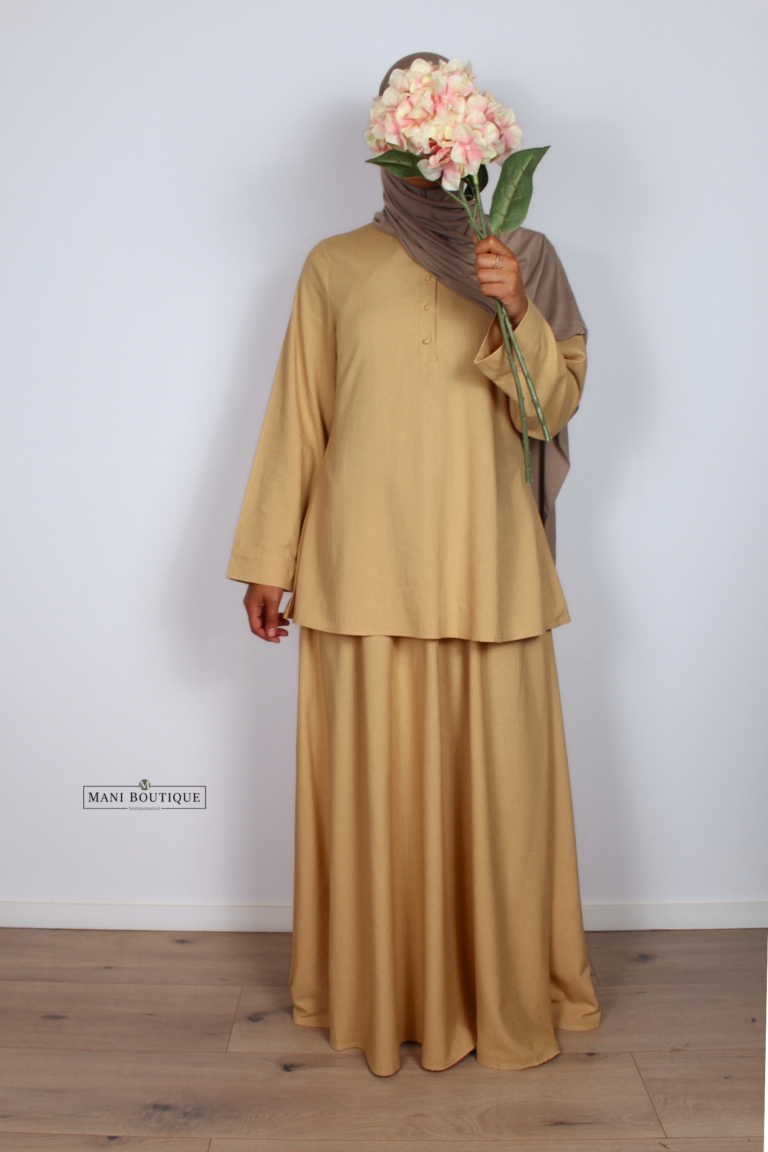 linnen twinset amber sand