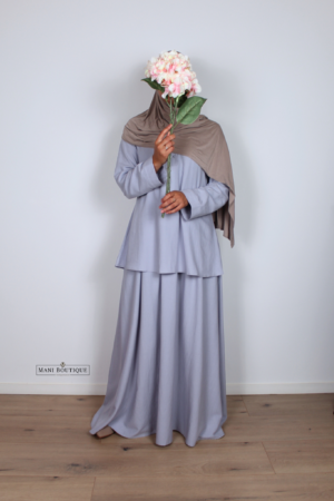 linnen twinset sky blue