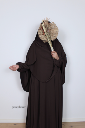 Alternative view of Khimaar Aicha taupe brown (heup en knie)