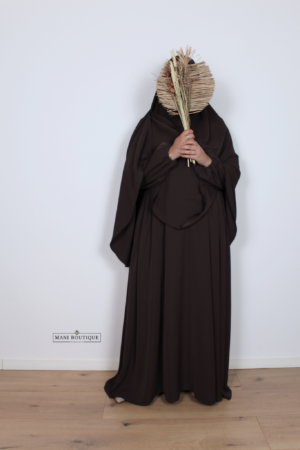 Abaya Aicha taupe brown (2 lengtes) - Afbeelding 3