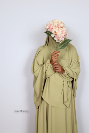 Alternative view of Khimaar Aicha gold lime (heup en knie)