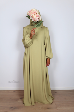 Abaya Aicha lime gold
