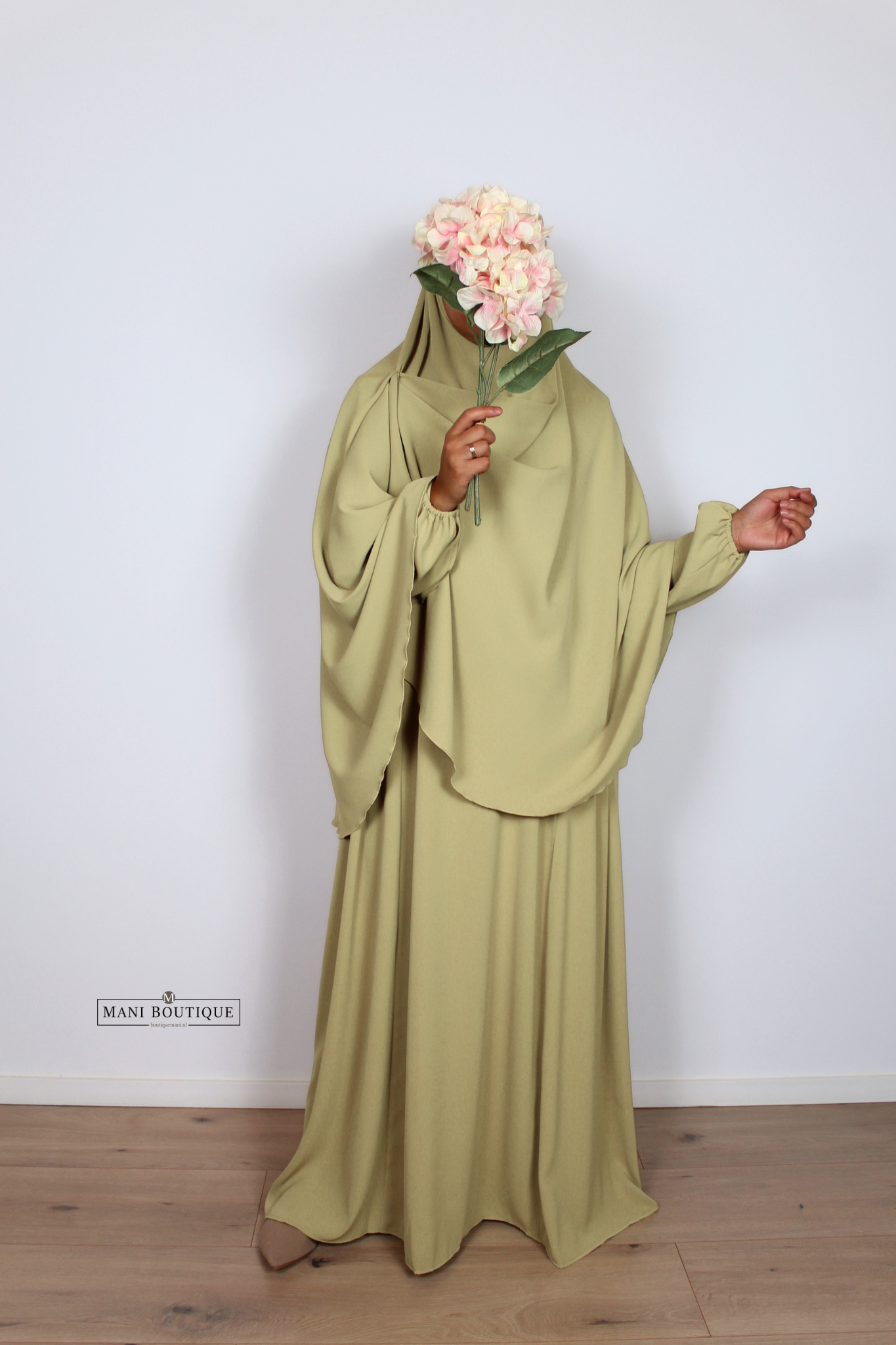 Khimaar Aicha gold lime (heup en knie) - Afbeelding 3