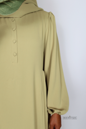 Abaya Aicha gold lime (2 lengtes) - Afbeelding 5