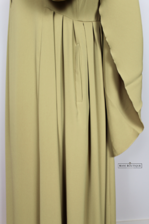 Abaya Aicha gold lime (2 lengtes) - Afbeelding 4