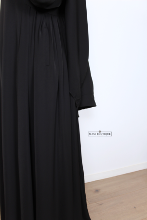 Abaya Aicha zwart (2 lengtes) - Afbeelding 4