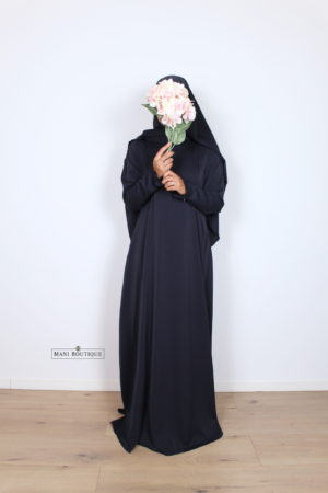 Abaya Yasmin mini cute sleeves night blue (2 lengtes - lightweight) - Afbeelding 4