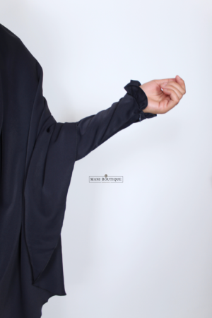 Abaya Yasmin mini cute sleeves night blue (2 lengtes - lightweight) - Afbeelding 2
