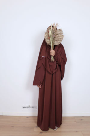 Alternative view of Meisjes khimaar burgundy (2 lengtes - lightweight)