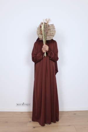 Alternative view of Meisjes abaya met cute sleeves burgundy (lightweight)