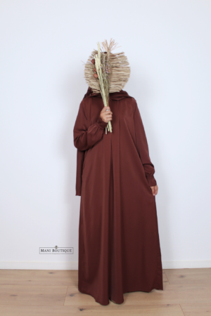 Meisjes abaya met cute sleeves burgundy (lightweight)