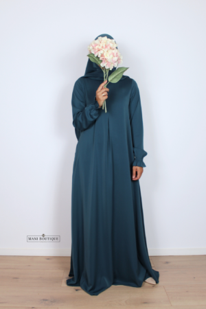 Abaya cute sleeves petrol blue (2 lengtes - lightweight) - Afbeelding 2
