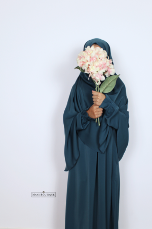 Meisjes khimaar petrol blue (2 lengtes - lightweight) - Afbeelding 4