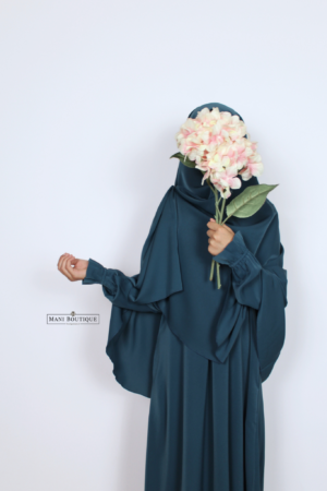 Meisjes khimaar petrol blue (2 lengtes - lightweight)