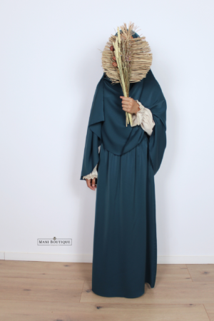 Meisjes khimaar petrol blue (2 lengtes - lightweight) - Afbeelding 3